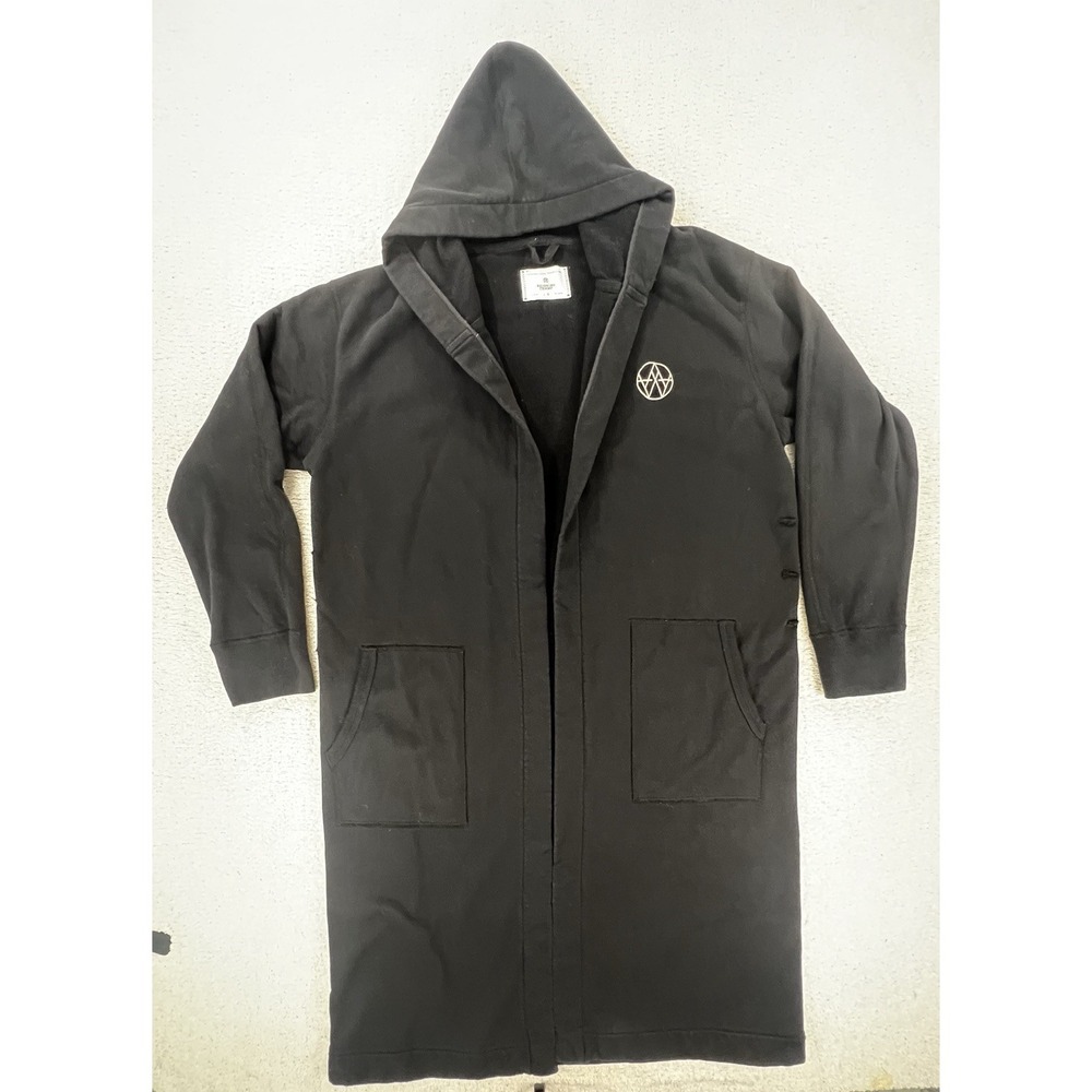 Reigning Champ Black Hooded Robe Cardigan Sweater Mens L‎ Canada Terry Lounge